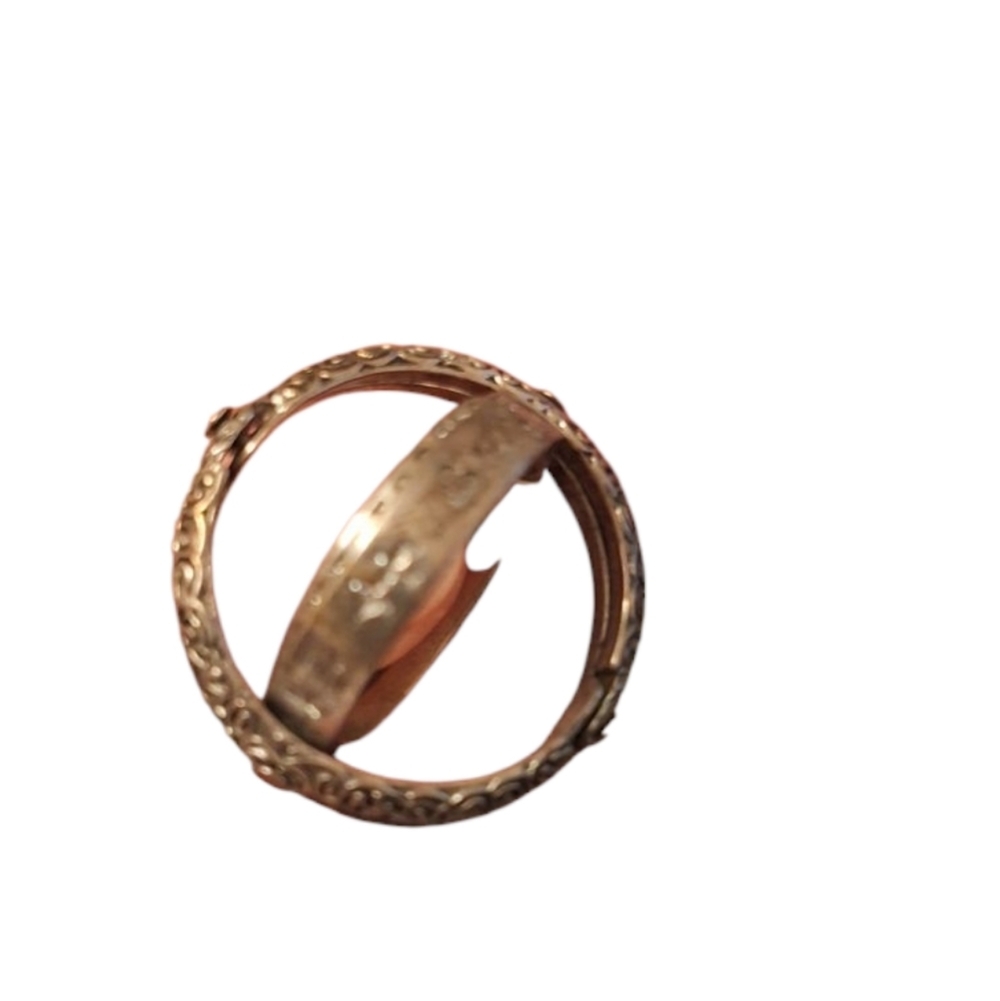 Rare 4 Interlocking Ring Set Size 5 Vintage Love Forever Signatures Inscribed - Picture 2 of 13